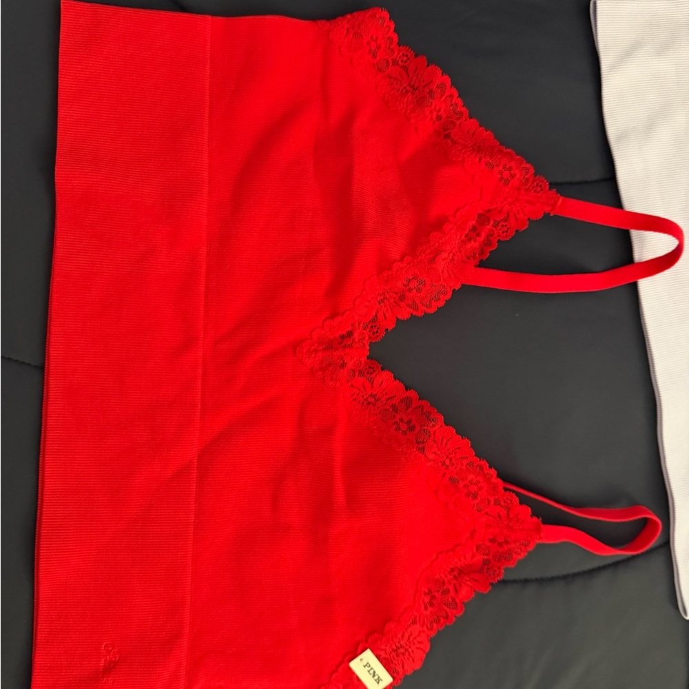 PINK Victoria's Secret Red Lace Bralette